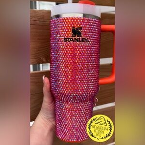 Glass Rhinestone Authentic 40oz Stanley Quencher Tumbler 2.0 in ‘Goldenrod’